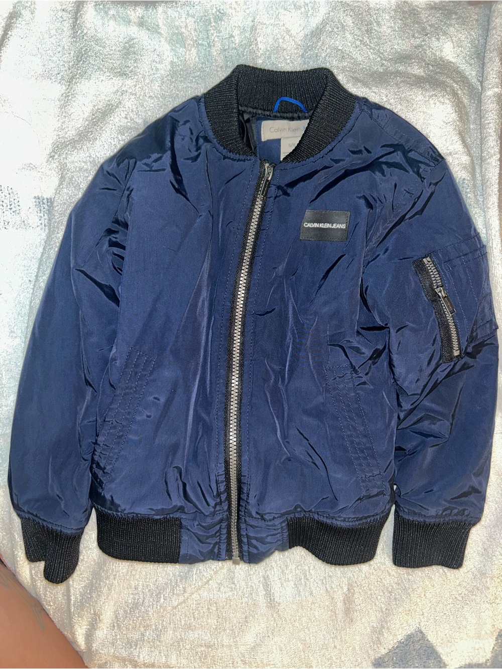 Calvin Klein Jeans Boys' Navy Bomber Jacket